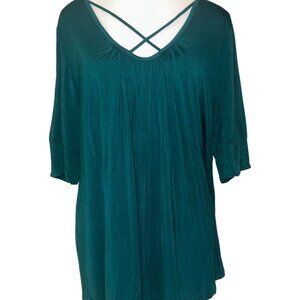 EUC Molly & Isadora 2X Criss-cross Teal Top